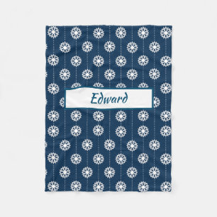 Kleine Sterne über Navy Blue Fleecedecke