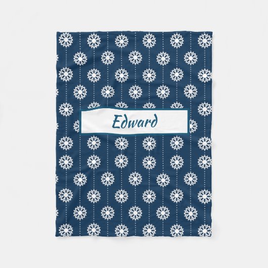 Kleine Sterne über Navy Blue Fleecedecke (Vorderseite)