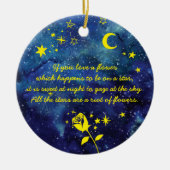 Kleine Sterne und personalisierter Name Keramik Ornament (Vorne)