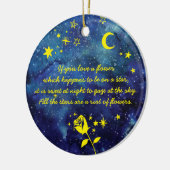 Kleine Sterne und personalisierter Name Keramik Ornament (Links)