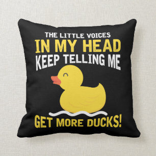 Kleine Stimmen in meinem Head Rubber Duck Lover Ba Kissen