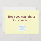 Kleine stolpernde Gymnast-Geburtstags-Party Einladung (Rückseite)