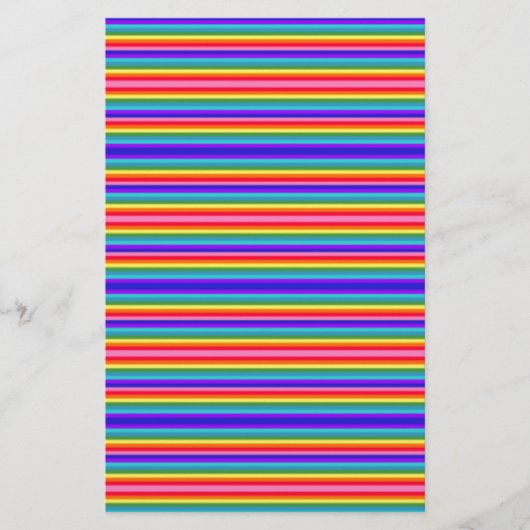 Kleine Streifen mit Regenbogenfarben Briefpapier (Vorderseite)