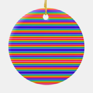 Kleine Streifen mit Regenbogenfarben Keramik Ornament