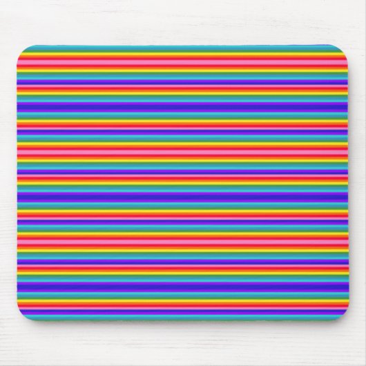 Kleine Streifen mit Regenbogenfarben Mousepad (Vorne)