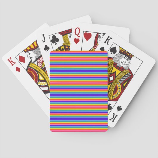 Kleine Streifen mit Regenbogenfarben Spielkarten (Rückseite)