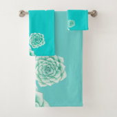 Kleine Sukkulente Aquamarine Kunst Badhandtuch Set (Insitu)