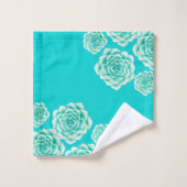 Kleine Sukkulente Aquamarine Kunst Badhandtuch Set (Waschlappen)