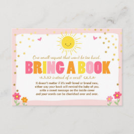 Kleine Sunshine Baby Dusche bringen ein Buch Pink  Einladung