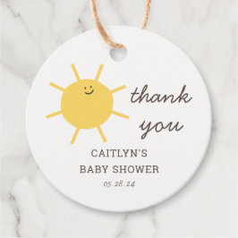 Kleine Sunshine Baby Dusche Danke Tags Geschenkanhänger
