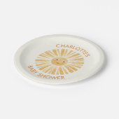 Kleine Sunshine Baby Dusche Personalisiert Pappteller (Schrägansicht)