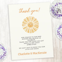 Kleine Sunshine Baby Dusche Vielen Dank