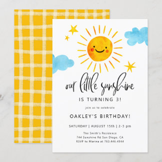 Kleine Sunshine Geburtstagsparty Einladung