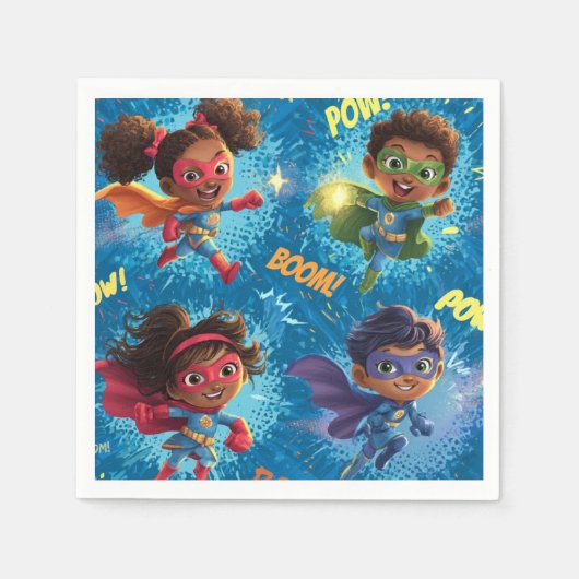 Kleine Superhelden-Party Serviette (Vorderseite)