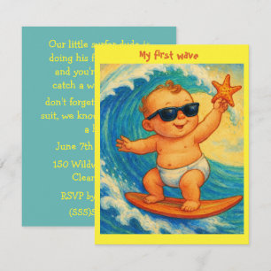 Kleine Surfer-Typ Party Digital-Download Einladung