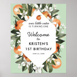 Kleine Süsse 1. Geburtstag Party Willkommenspender Poster