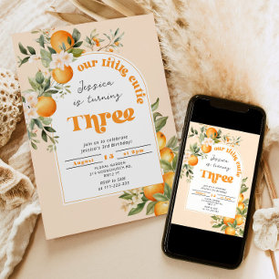 Kleine Süsse 3. Geburtstag Party Einladung