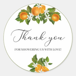 Kleine Süsse Aquarell Babydusche Danke Runder Aufkleber