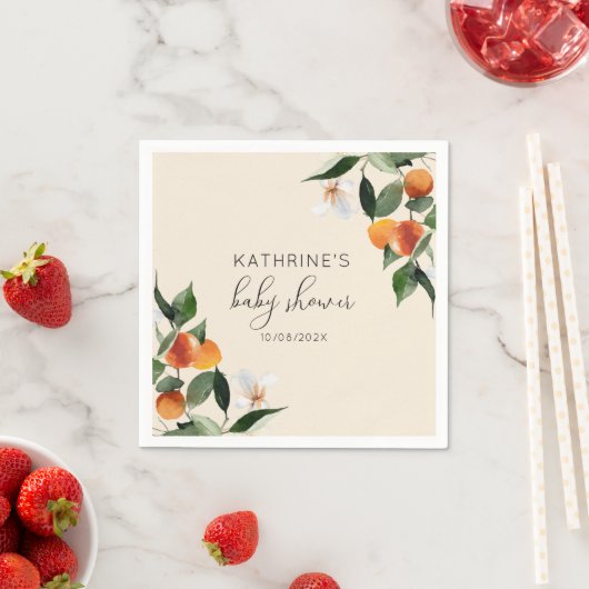 kleine Süsse Aquarell Zitrusbrasse Serviette (Beispiel)