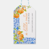 Kleine Süsse | Ästhetische blaue Tiles & Citrus Geschenkanhänger (Vorderseite)