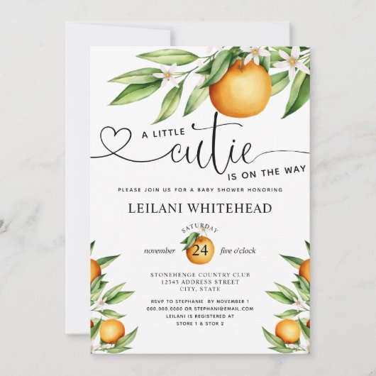 Kleine Süsse auf dem Weg Babydusche Einladung (Vorderseite)