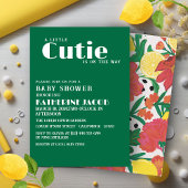 Kleine Süsse auf dem Weg Lemon Citrus Babydusche Einladung