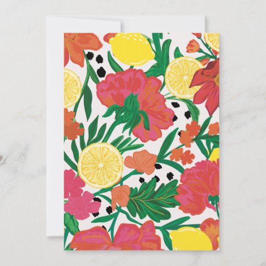 Kleine Süsse auf dem Weg Lemon Citrus Babydusche Einladung (Rückseite)