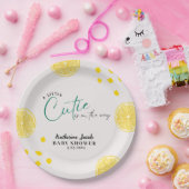 Kleine Süsse auf dem Weg Lemon Citrus Babydusche Pappteller (Party)