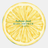 Kleine Süsse auf dem Weg Lemon Citrus Babydusche Runder Aufkleber (Vorderseite)
