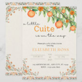 Kleine Süsse auf dem Weg zur Kinderdusche Einladung (Vorne/Hinten)