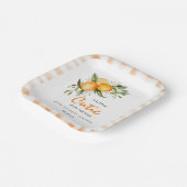 Kleine Süsse auf dem Weg zur Orange Citrus Baby Du Pappteller (Gewinkelt)