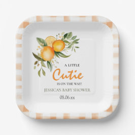 Kleine Süsse auf dem Weg zur Orange Citrus Baby Du Pappteller