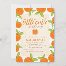 Kleine Süsse auf der Way Citrus Orangen Babydusche Einladung