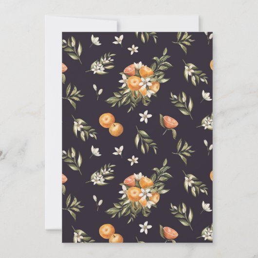 Kleine Süsse auf der Way Orange Citrus Baby Dusche Einladung (Rückseite)