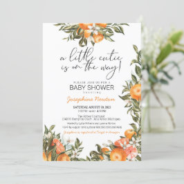 Kleine Süsse auf der Way Orange Citrus Baby Dusche Einladung