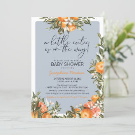 Kleine Süsse auf der Way Orange Citrus Baby Dusche Einladung