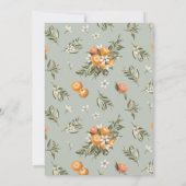 Kleine Süsse auf der Way Orange Citrus Baby Dusche Einladung (Rückseite)