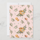 Kleine Süsse auf der Way Orange Citrus Baby Dusche Einladung (Rückseite)