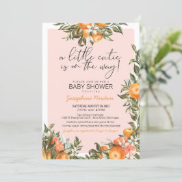 Kleine Süsse auf der Way Orange Citrus Baby Dusche Einladung