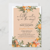 Kleine Süsse auf der Way Orange Citrus Baby Dusche Einladung (Vorderseite)