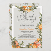 Kleine Süsse auf der Way Orange Citrus Baby Dusche Einladung (Vorne/Hinten)