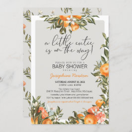 Kleine Süsse auf der Way Orange Citrus Baby Dusche Einladung