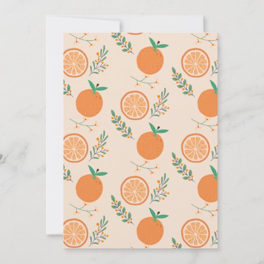 Kleine Süsse auf der Way Orange Theme Baby Dusche Einladung (Rückseite)