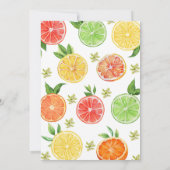 Kleine Süsse Baby Citrus Dusche Einladung (Rückseite)