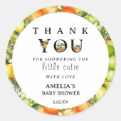 Kleine Süsse Baby Dusche Danke Sticker (Vorderseite)