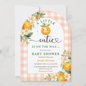 Kleine Süsse Baby Dusche Orange Citrus Arched Einladung (Vorderseite)