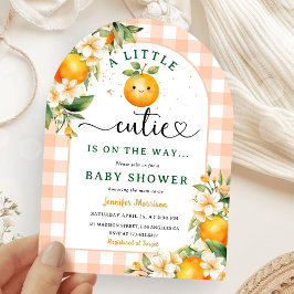 Kleine Süsse Baby Dusche Orange Citrus Arched Einladung