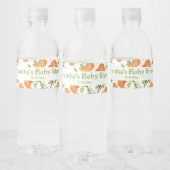 Kleine Süsse Baby Dusche Orange Muster Wasserflaschenetikett (Flaschen)