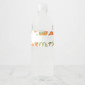 Kleine Süsse Baby Dusche Orange Muster Wasserflaschenetikett (Rückseite)