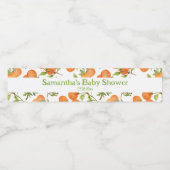 Kleine Süsse Baby Dusche Orange Muster Wasserflaschenetikett (Einzelnes Label)